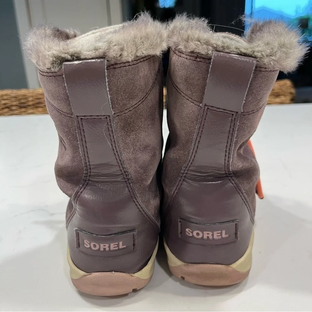 Girls Sorel Whitney Purple Faux Suede Winter Boots 3